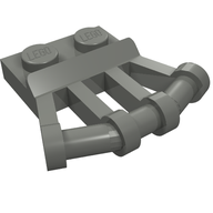 Деталь LEGO Plate Special 1 x 2 with Angled Handles on Side, Темный сине-серый