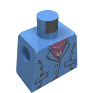 Деталь LEGO Minifig Torso with Jacket, Pink Shirt, Ring on Necklace Print, Средне-голубой