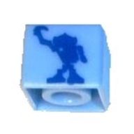 Деталь LEGO Pen Bead, Square with Bionicle Figure Print, Средне-голубой