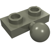 Деталь LEGO Plate Special 1 x 2 with 5.9mm Centre Side Ball, Темно-серый
