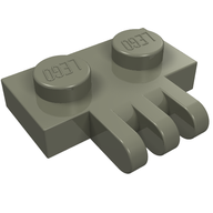 Деталь LEGO Hinge Plate 1 x 2 with 3 Fingers On Side, Темно-серый