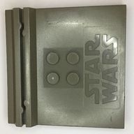 Деталь LEGO Tile Special 6 x 6 x 2/3 with 4 Studs and Embossed 'STAR WARS', Темно-серый