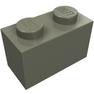 Деталь LEGO Кирпичик 1 x 2, без нижней трубки, Темно-серый