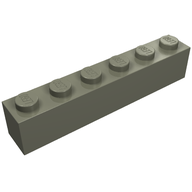 Деталь LEGO Кирпичик 1 x 6, без нижних трубок, Темно-серый
