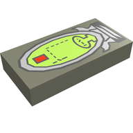 Деталь LEGO Tile 1 x 2 with Groove and Elliptical Display Print, Темно-серый