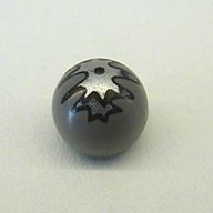 Деталь LEGO Technic Ball Joint with Silver Eye Print, Темно-серый