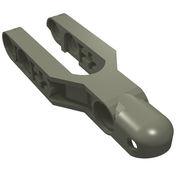 Деталь LEGO Technic, Steering Arm 5.5 x 2 with Towball Socket Rounded, Chamfered, Темно-серый