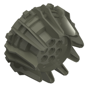 Деталь LEGO Wheel Hard Plastic with Small Cleats and Flanges, Темно-серый