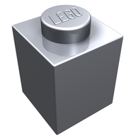 Деталь LEGO Кирпичик 1 x 1, Серебристый металлик