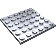 Деталь LEGO Пластина 6 x 6, Серебристый металлик
