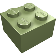 Деталь LEGO Кирпичик 2 x 2, Зеленый металлик