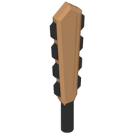 Деталь LEGO Weapon Club / Sword, Macuahuitl, with Black Handle and Blades Print, Средне-темный телесный
