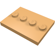 Деталь LEGO Плитка специальная 4 x 3, с 4 штырьками по центру, Средне-темный телесный
