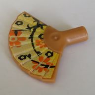 Деталь LEGO Minifig Hand Fan with Floral Pattern print, Средне-темный телесный