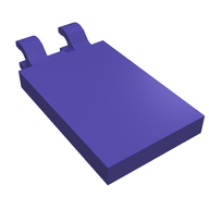 Деталь LEGO Tile Special 2 x 3 with 2 Clips [Thick Open O Clips], Темно-фиолетовый