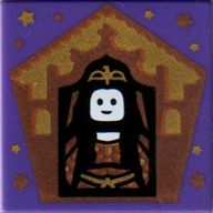 Деталь LEGO Tile 2 x 2 with Wizard Card Rowena Ravenclaw print, Темно-фиолетовый