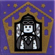 Деталь LEGO Tile 2 x 2 with Wizard Card Jocunda Sykes print, Темно-фиолетовый