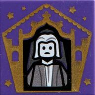 Деталь LEGO Tile 2 x 2 with Wizard Card Nicholas Flamel print, Темно-фиолетовый