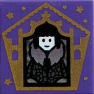 Деталь LEGO Tile 2 x 2 with Wizard Card Olympe Maxime print, Темно-фиолетовый