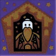 Деталь LEGO Tile 2 x 2 with Wizard Card Salazar Slytherin print, Темно-фиолетовый
