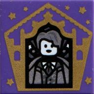Деталь LEGO Tile 2 x 2 with Wizard Card Gilderoy Lockhart print, Темно-фиолетовый