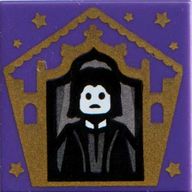Деталь LEGO Tile 2 x 2 with Wizard Card Severus Snape print, Темно-фиолетовый