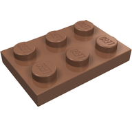 Деталь LEGO Пластина 2 x 3, Темный телесный