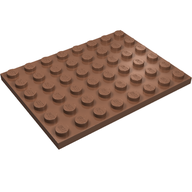 Деталь LEGO Пластина 6 x 8, Темный телесный