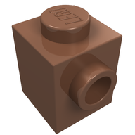 Деталь LEGO Кирпичик специальный 1 x 1, со штырьками на 2 сторонах, Темный телесный