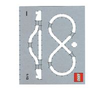 Деталь LEGO Paper, Cardboard Train Track Layout Template 1:13 Scale for 4.5V & 12V, 159mm x 134mm, with Lego logo, Королевский синий