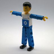 Деталь LEGO Technic Figure Blue Legs, White Top with Blue Technic Logo, Blue Arms, Цвет не указан/любой