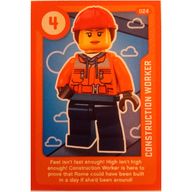 Деталь LEGO Trading Card, Create the World Living Amazingly - Construction Worker, Цвет не указан/любой