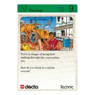 Деталь LEGO Activity Card, Set 9603, Green 09 - Warning!, Цвет не указан/любой