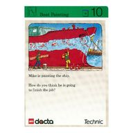 Деталь LEGO Activity Card, Set 9603, Green 10 - Boat Painting, Цвет не указан/любой