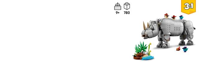 Набор LEGO Wild Animals: Majestic Rhino with Birds