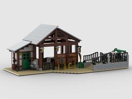 Набор LEGO Cowshed barn with loading ramp - Kuhstall Stall mit Verladerampe