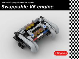 Набор LEGO MOC-124235 Swappable naturally aspirated V6 engine