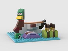 Набор LEGO MOC-136612 Lake w/ Wild Duck/Mallard, Turtle/Tortoise and Cattails (11717 Alternate Build)