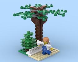 Набор LEGO MOC-142664 Paper plane boy in the park
