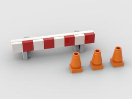 Набор LEGO Road works barrier and traffic cones