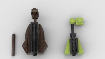 Набор LEGO minifigure double bass and rock guitar