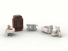 Набор LEGO MOC-40580 Furniture: bathroom