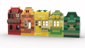 Набор LEGO MOC-43338 10698 Rainbow houses 1-5 (red-green) p1
