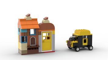 Набор LEGO MOC-45031 11004 Orange house and black-yellow car