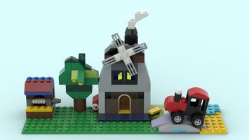 Набор LEGO MOC-47402 10696 Rural landscape (well, tree, mill, tractor)