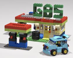 Набор LEGO MOC-49022 10698 Gas Station + Car
