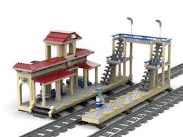 Набор LEGO Beautiful Train Station in Tan and Dark Red