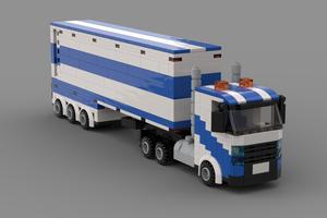 Набор LEGO MOC-74518 white and blue truck with trailer