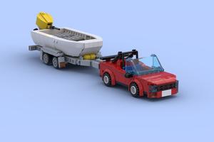 Набор LEGO MOC-76837 tinny (small boat) with sports car