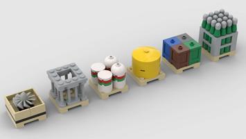 Набор LEGO MOC-77545 Palets with freight (4x4)
